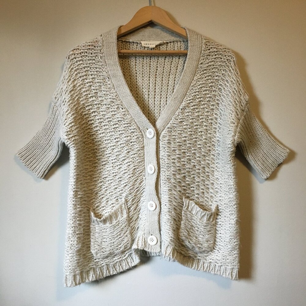 Lovestitch Cottagecore Chunky Loose Knit Wool Blend Cardigan Medium